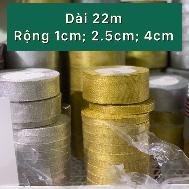 22m ruy băng kim tuyến bạc, kim tuyến vàng