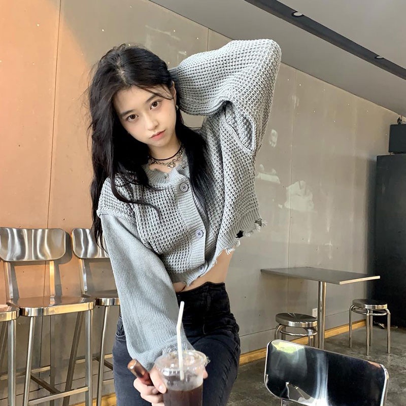 Áo Dệt Kim Cổ Tròn Thời Trang Hàn Quốc Dành Cho Nữ