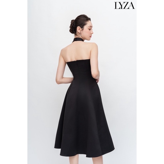 LYZA- Đầm đen cúp ngực Black Rose Dress