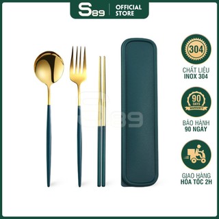 Bộ Muỗng Đũa Nĩa Thìa Inox 304 Dụng Cụ Ăn Uống Cá Nhân Thép Không Gỉ Cao Cấp Sang Trọng - RICKSTORE