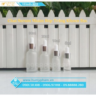 Chai chiết serum - chai serum nhám bóp trắng khoen bạc 5ml, 10ml, 20ml ,30ml