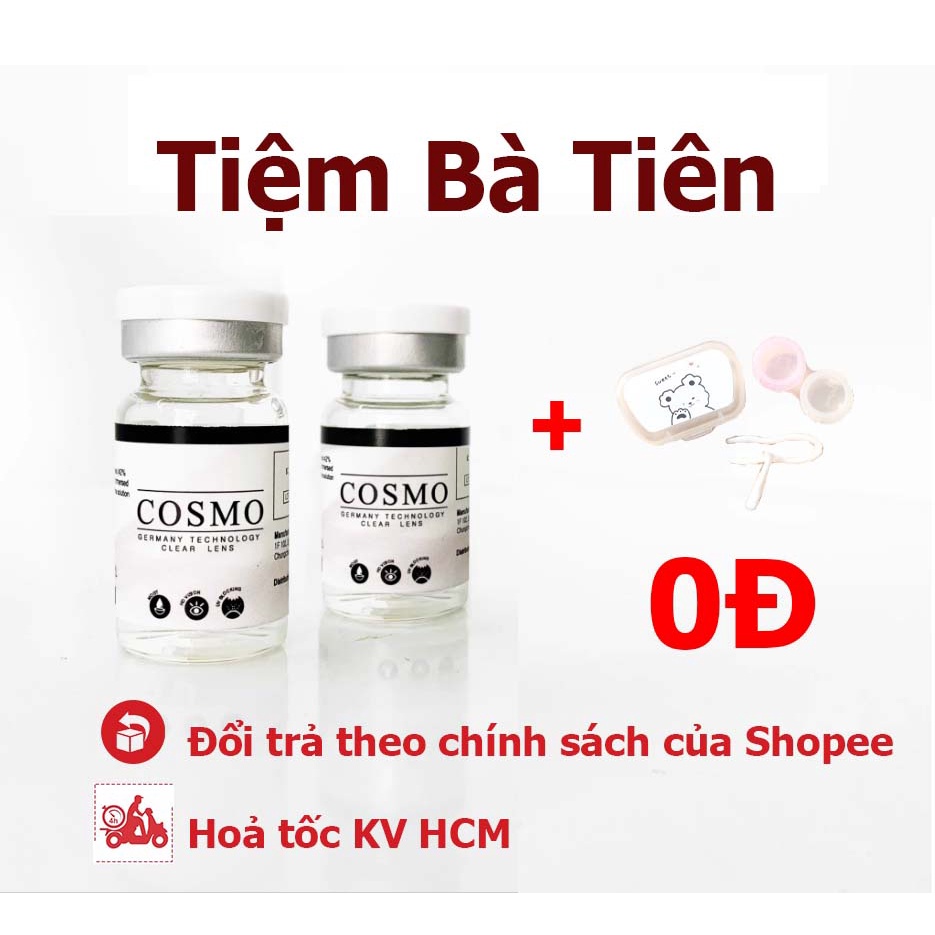 1 Miếng Kính áp tròng cận thị trong suốt không màu Cosmo Hàn quốc 6 tháng