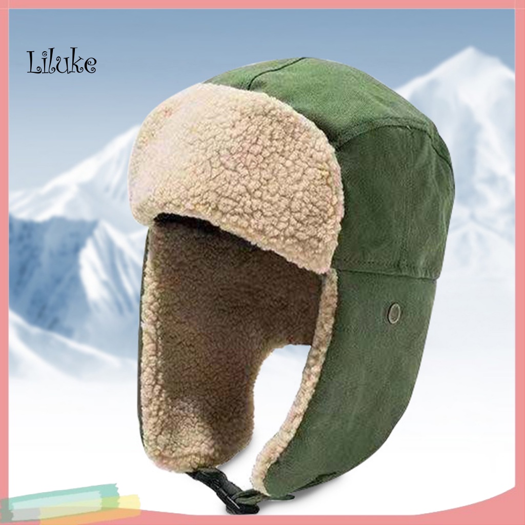 Lk Mũ Phi Công Lót Lông Cừu Dày Dặn Không Gây Dị Ứng Giữ Ấm Mùa Đông