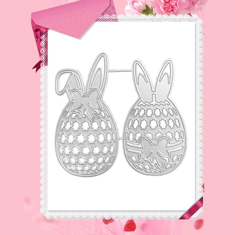 Khuôn Cắt Giấy Làm Từ Kim Loại Hình Thỏ Phục Sinh Trang Trí Scrapbook