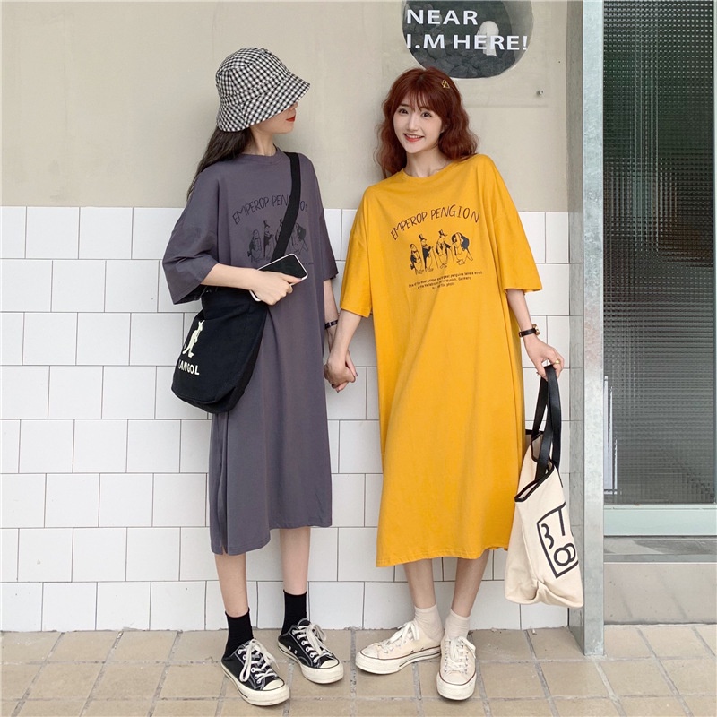 IELGY Đầm Ngắn Tay Phong Cách harajuku Thời Trang Cho Nữ