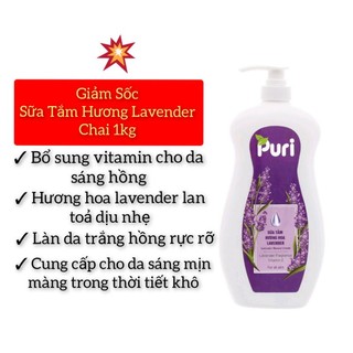 Sữa tắm Puri hương hoa Lavender 1kg/chai