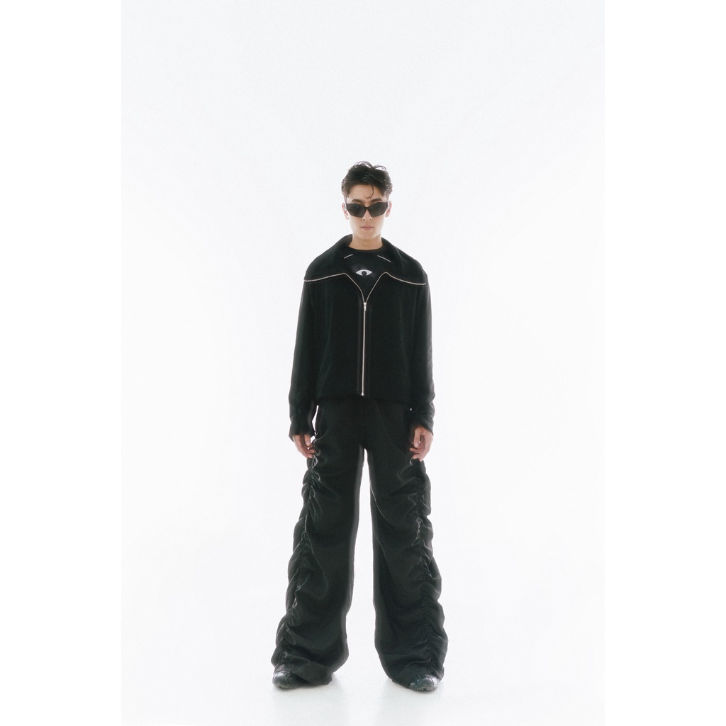 Áo khoác da lộn T3E - màu đen