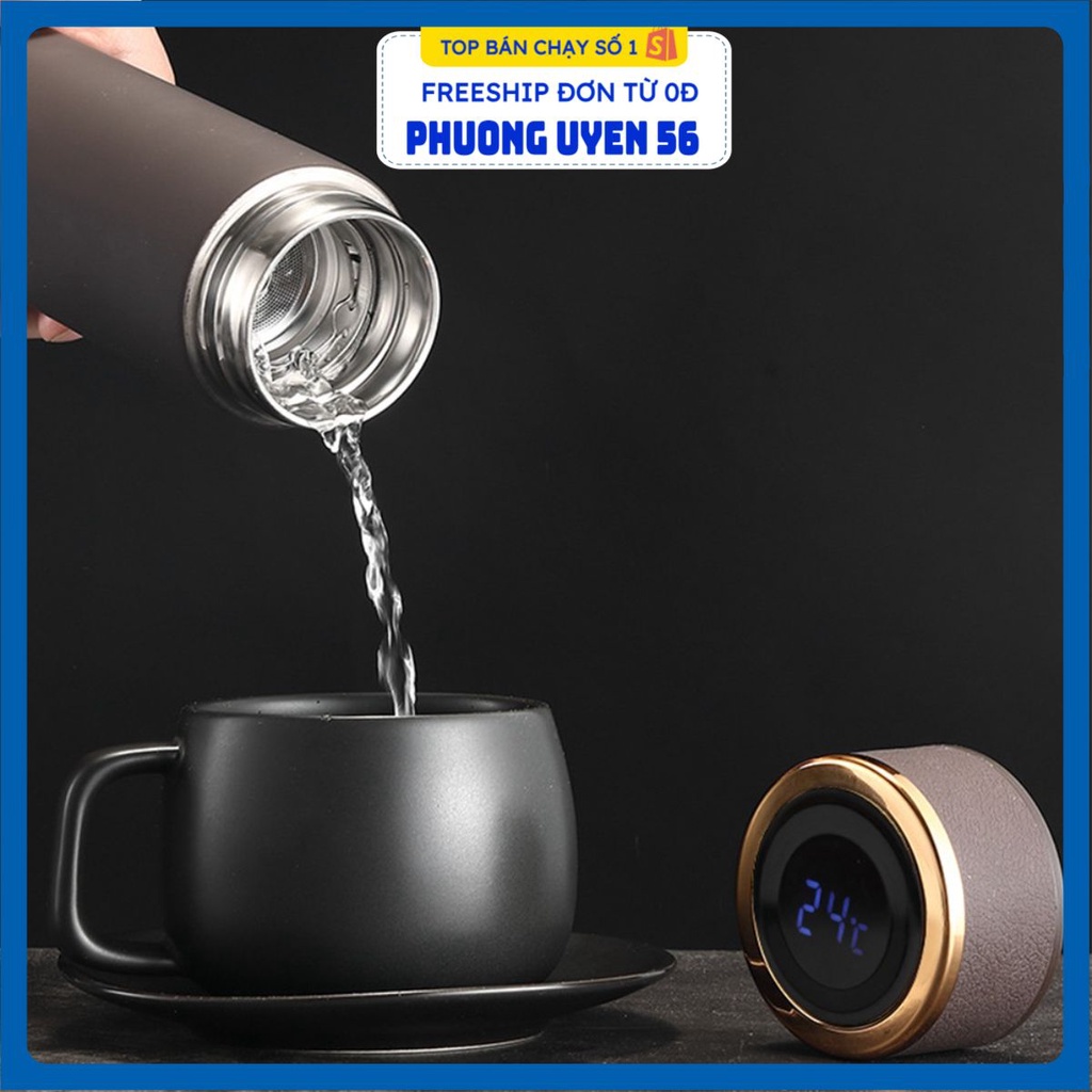 Bình Đựng Nước Inox 304 Giữ Nhiệt 500ml Cao Cấp G7 Đo Nhiệt Độ