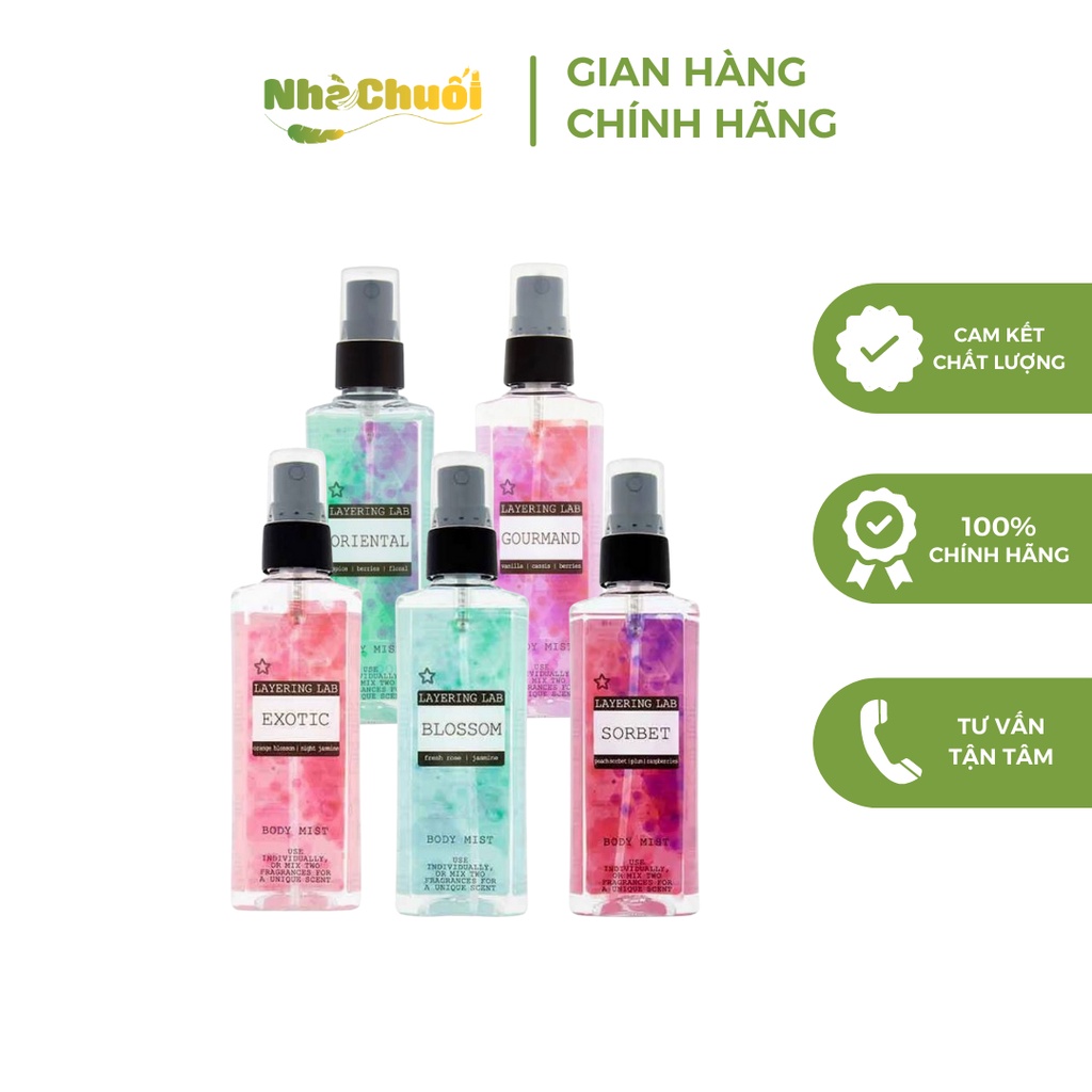 Body mist Layering Lab Superdrug 100Ml, xịt thơm body nữ nội địa Anh