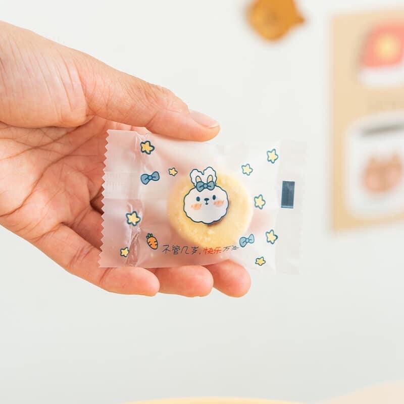 Set 100 túi size 5.5 x 8.5 đựng bánh quy bánh dứa bánh bông tuyết Gấu Brown Thỏ Cony