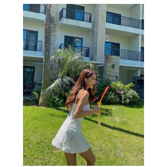 Set bikini 2 mảnh trơn gồm váy và quần