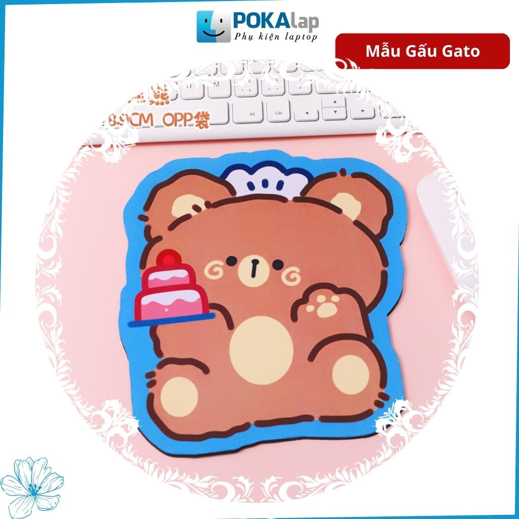 Tấm lót chuột cao su hình thú POKA69 chống trượt in họa tiết hoạt hình động vật anime dễ thương - POKALAP