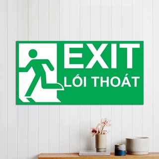 Bảng Exit chỉ dẫn Lối Thoát Hiểm Mica kích thước 15x30cm