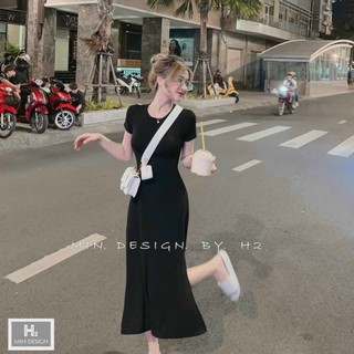 (HOT TREND) Đầm body dáng dài tay ngắn xẻ tà cực tôn dáng sexy dành cho các nàng
