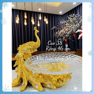 Khay đựng hoa quả/ Đĩa Chim Công cắm hoa đựng hoa quả quà tặng ý nghĩa