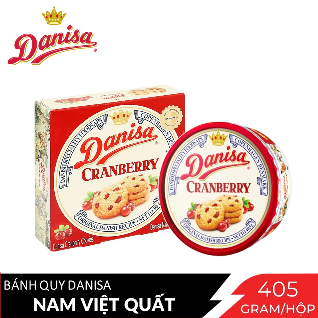 BÁNH QUY BƠ NAM VIỆT QUẤT CRANBERRY DANISA 405 GRAM