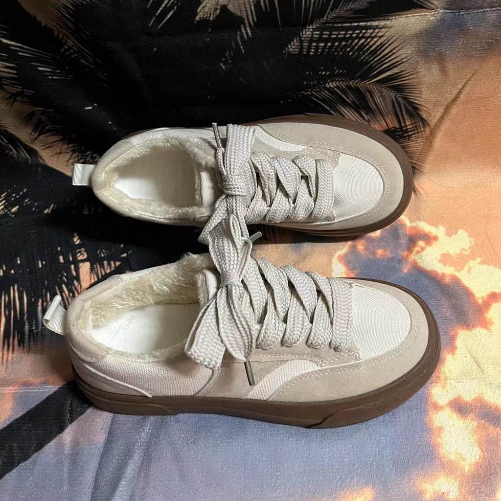 2023 Giày Vải Canvas Đế Dày Màu Trắng Phong Cách Thời Trang Mới Dành Cho Nữ