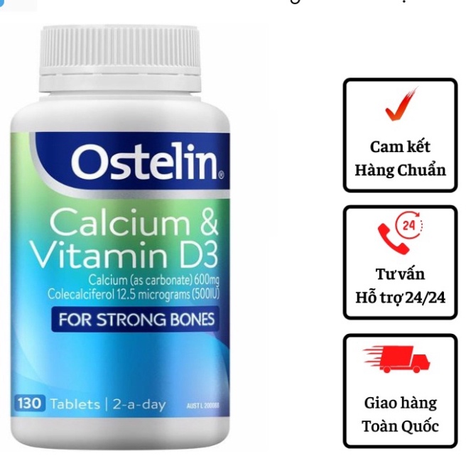OSTELIN CALCI VITAMIN D3 130 VIÊN -Calci ostelin bầu 130v  Date mới - Canxi cho bầu -Chính Hãng