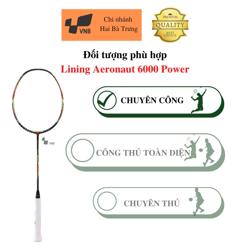 Vợt Lining Aeronaut 6000 Power chính hãng, chất liệu Carbon siêu bền