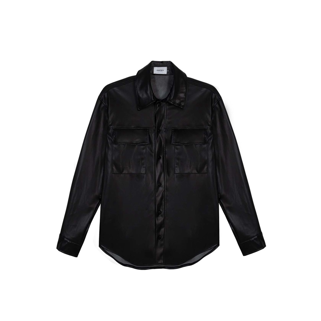 Áo Sơ Mi Da Form Rộng - Leather Shirt