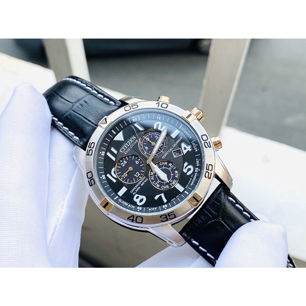 Đồng hồ nam dây da Citizen Eco Drive Perpetual Calendar Chronograph BL5476-00E