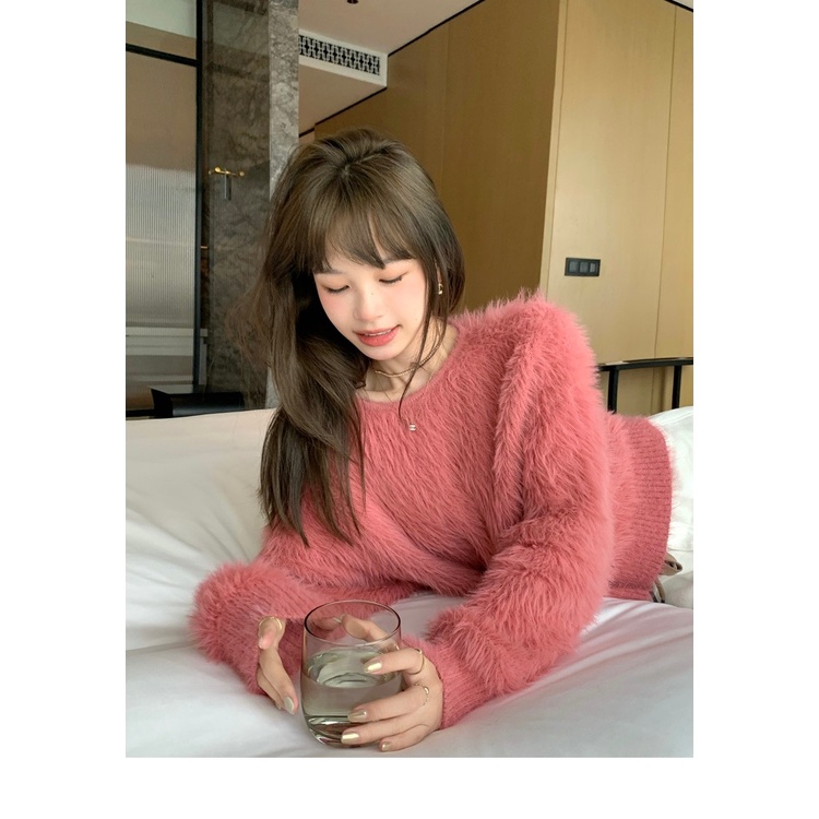 Áo Len Nữ Dài Tay Cổ Tròn Dáng Rộng Thời Trang Mới