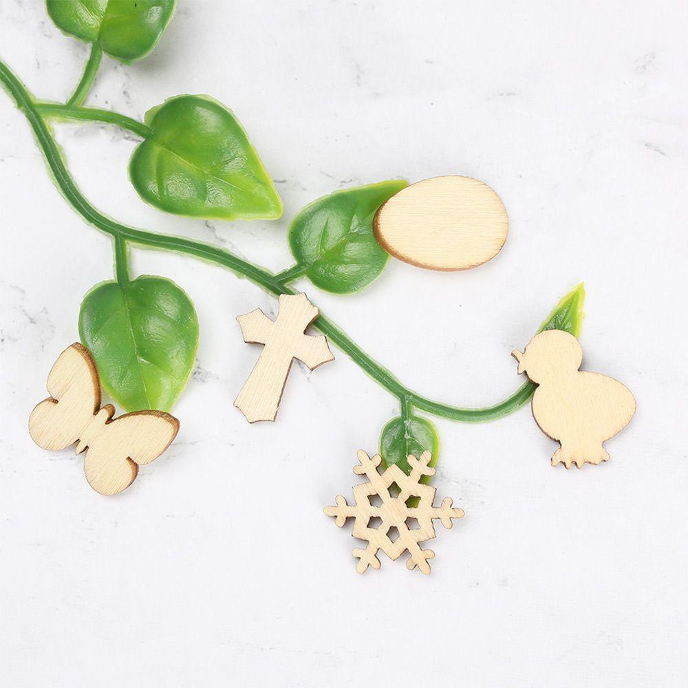 Set 50 Phụ Kiện Trang Trí Bằng Gỗ Họa Tiết Dễ Thương Bắt Mắt