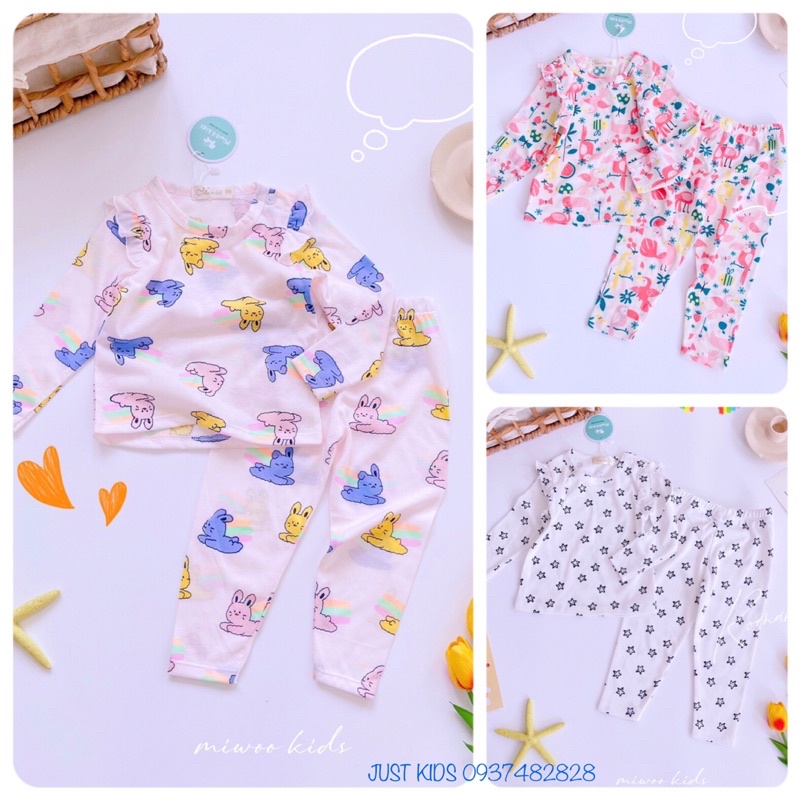 BẢNG MÀU 2 Đồ ngủ bé gái miwoo kids cotton bozip dễ thương