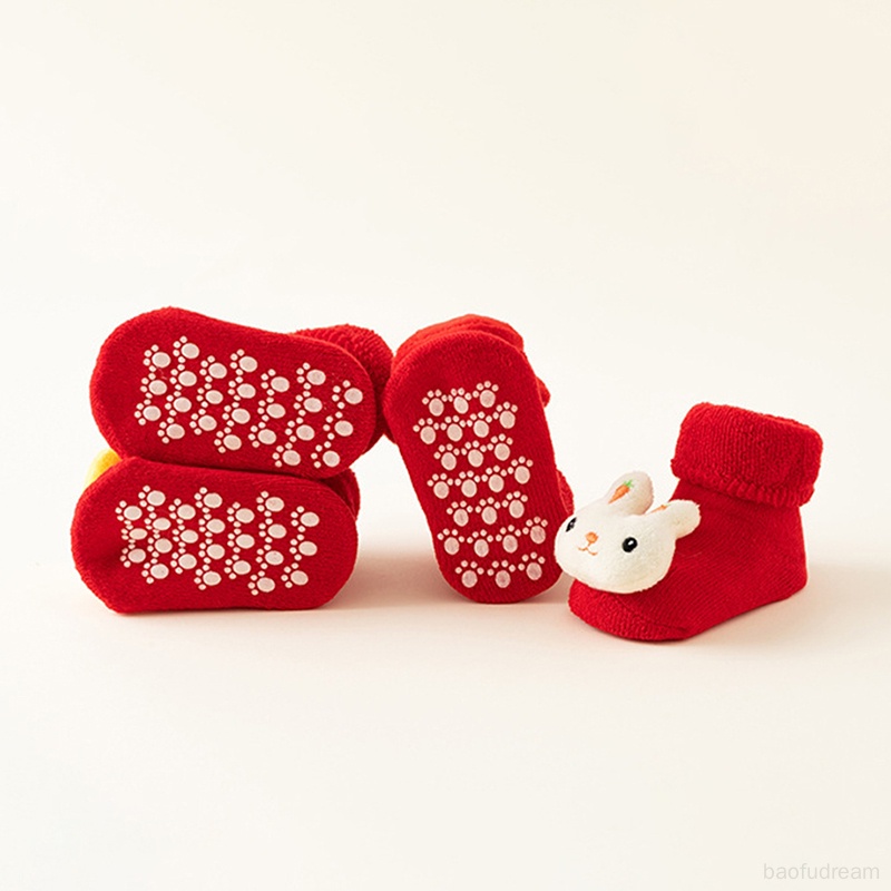Vớ Cotton Lông Cừu Dày Dặn Thoải Mái Chống Trượt Cho Bé