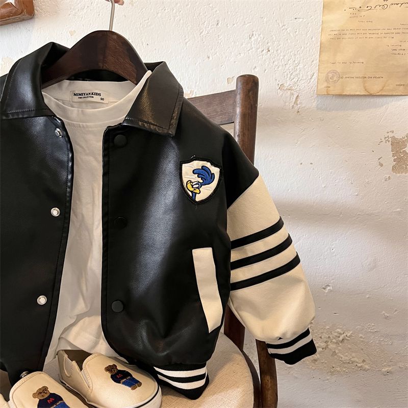 Áo Khoác Da Dày Dặn Phong Cách Đường Phố Thời Trang Thu Đông 2022 Cho Bé Trai
