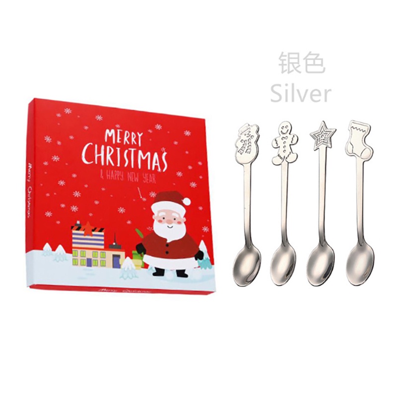 Muỗng Cà Phê Bằng Thép Không Gỉ Ánh Sáng Vàng Dùng Trang Trí Giáng Sinh Martijn