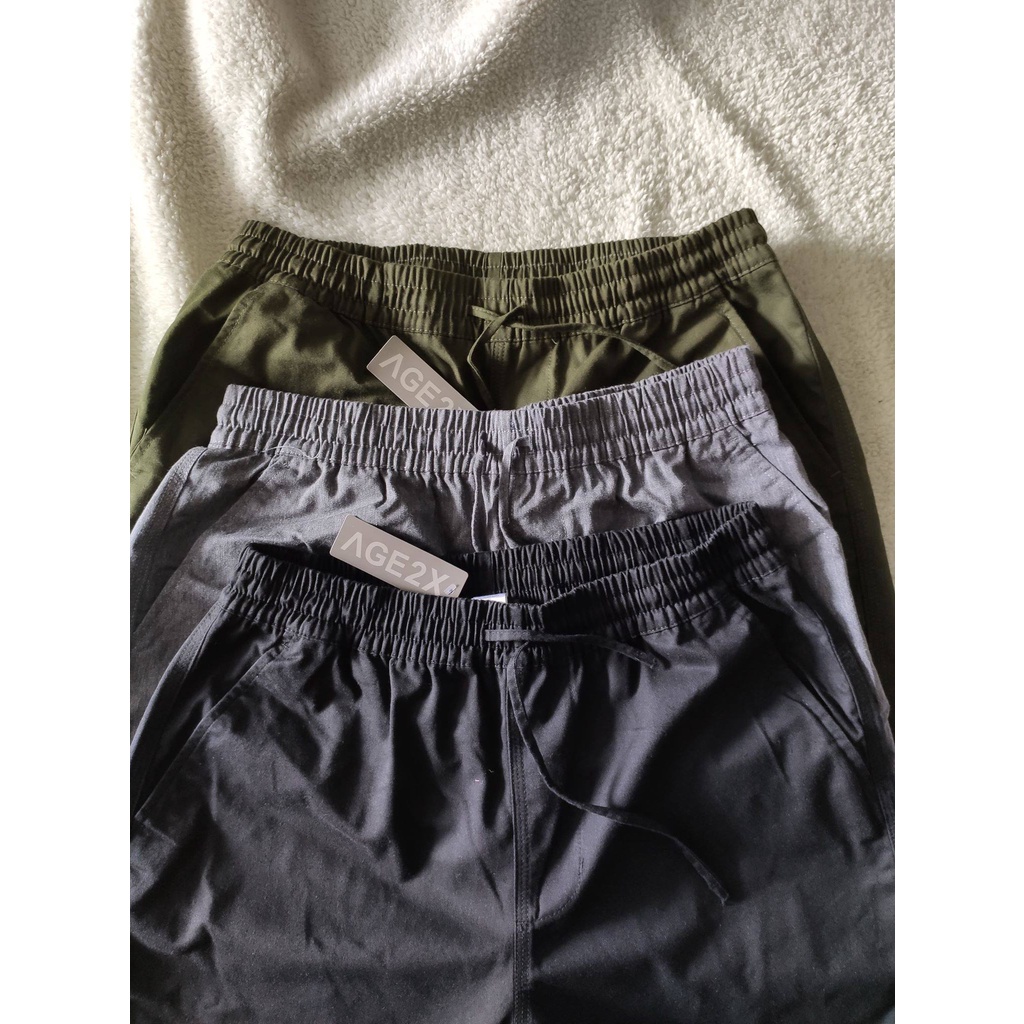 Quần short Nam AGE2X Phiên bản LƯNG THUN toàn phần , chất kaki 83% cotton, hàng VNXK