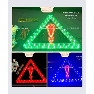 Đèn led tam giác điện cảnh báo  40*40*40cm ,đèn cảnh báo xe tải - sơ mi rơ mooc điện 12v-36v