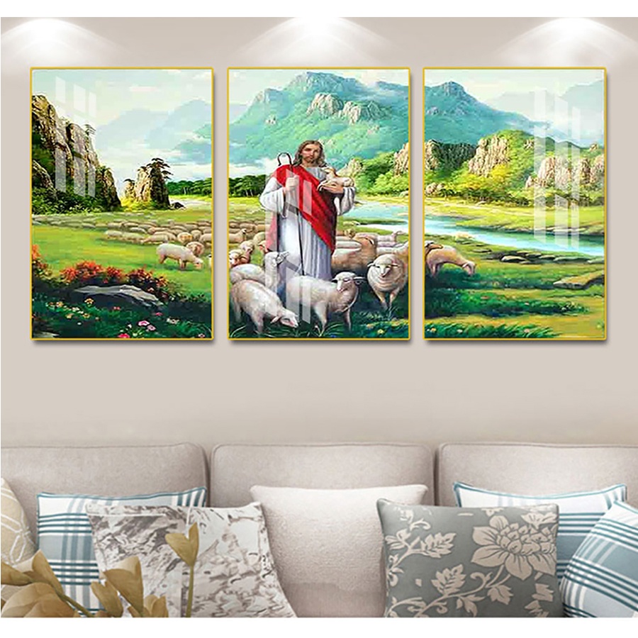 Tranh Laminate Tráng Gương - Treo Tường Chúa Giê-su Chăn Chiên Lành 02