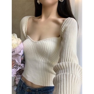 Áo len cổ vuông [Hình thật shop chụp]