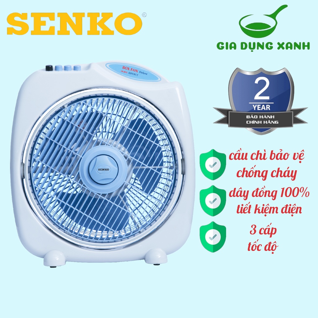 Quạt bàn đảo SENKO BD1012 tự động tắt khi ngả quạt - bảo hành 24 tháng chính hãng