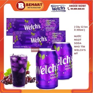 [Sỉ Cây 12 lon] NƯỚC NGỌT WELCH NHO MỸ