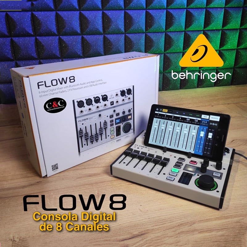 Behringer Flow 8 - Mixer Cơ Lai Số 8 Kênh Đầu Vào, Hỗ Trợ Bluetooth, Cổng USB Phát Trực Tiếp