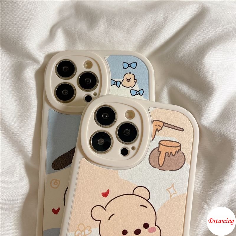 Ốp Điện Thoại Dẻo Họa Tiết Gấu & Đôi Mắt To Dễ Thương Cho iphone 15 14 13 12 11 pro x xr xs max se 2020 6 6s 7 8 plus