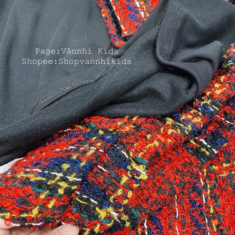 Set Váy Dạ Đỏ 3 Món Đón Tết Cho Bé 17kg-46kg