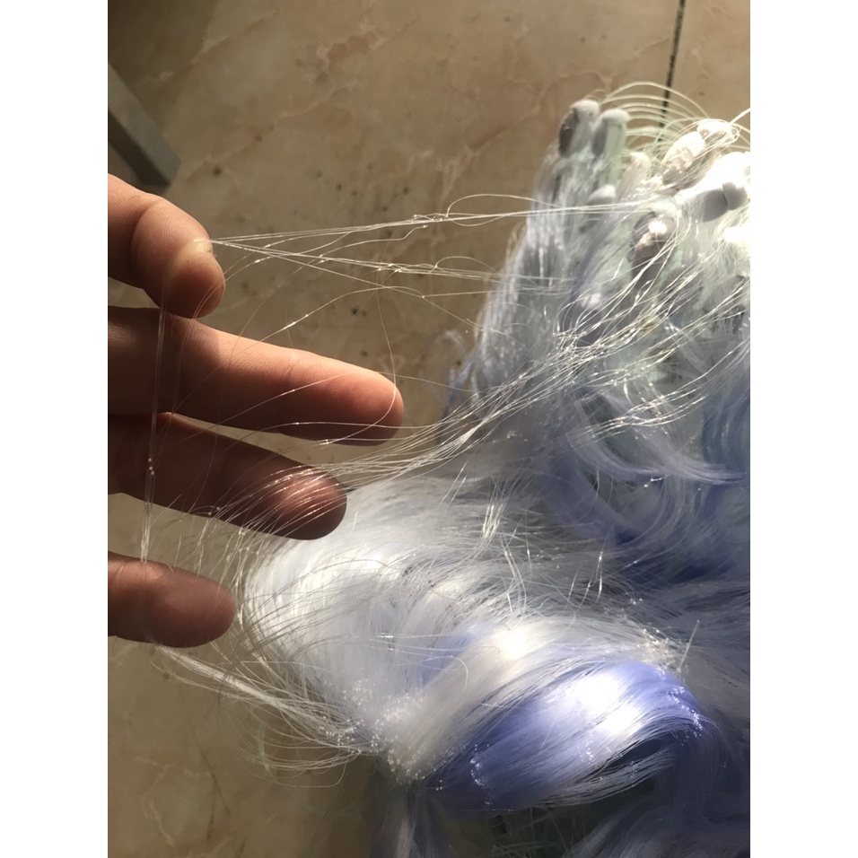 Tay lưới thả cá dài 100m loại 1, mắc lưới 7 phân chiều cao 1m2 lưới 3 màn