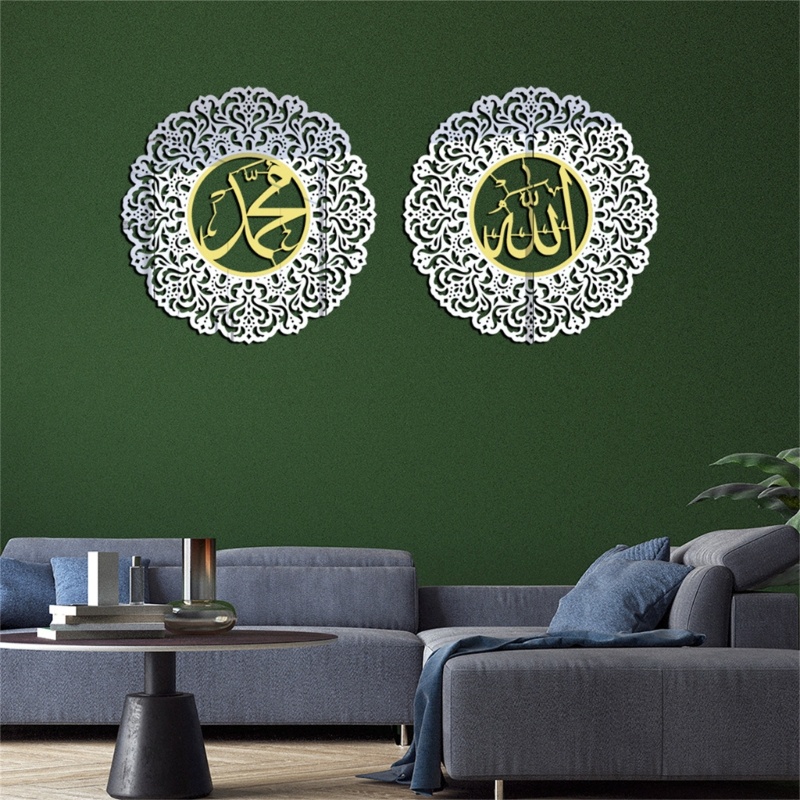 Bộ 2 Miếng Dán Tường Tráng Gương Bằng Acrylic Trang Trí Phòng Khách