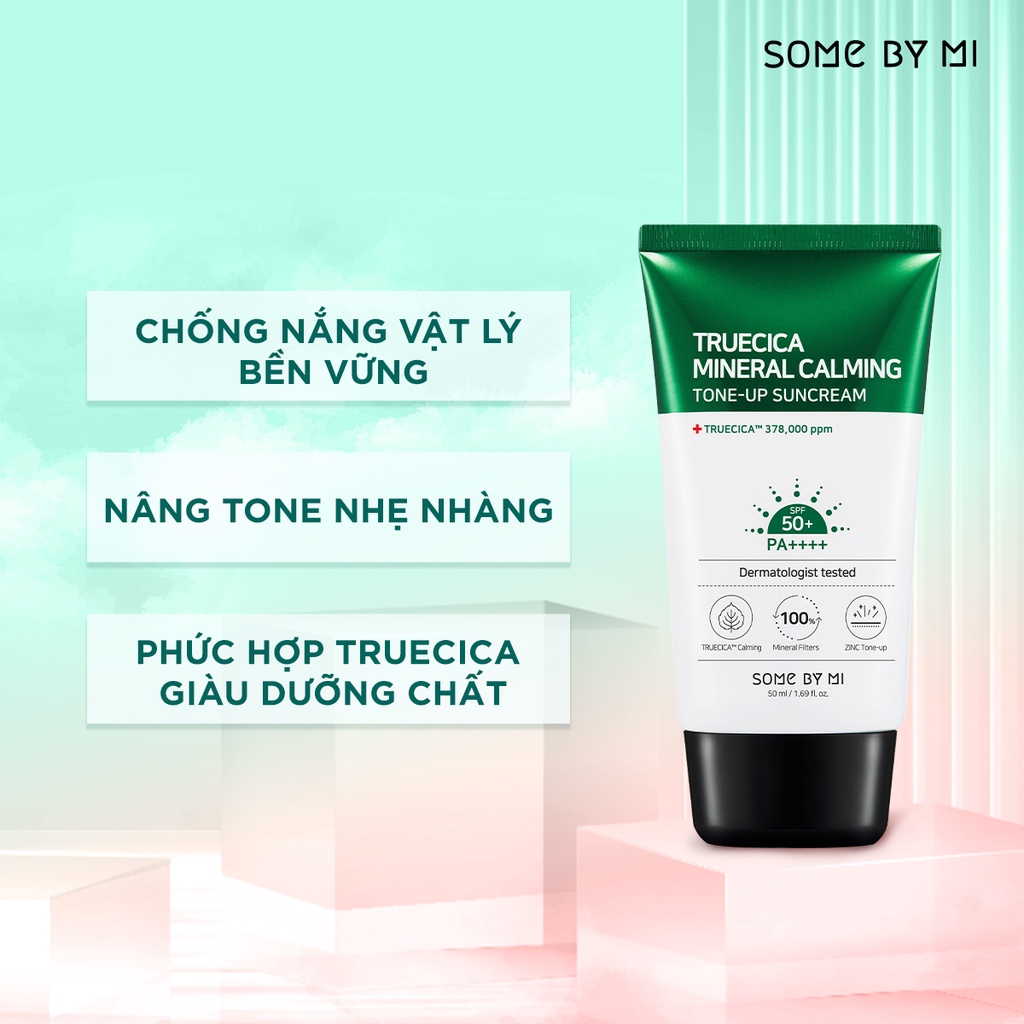 Kem Chống Nắng Nâng Tông Da SOME BY MI Truecica Mineral Calming Tone-up Suncream SPF50+ PA++++ 50ml- Dr Thêm