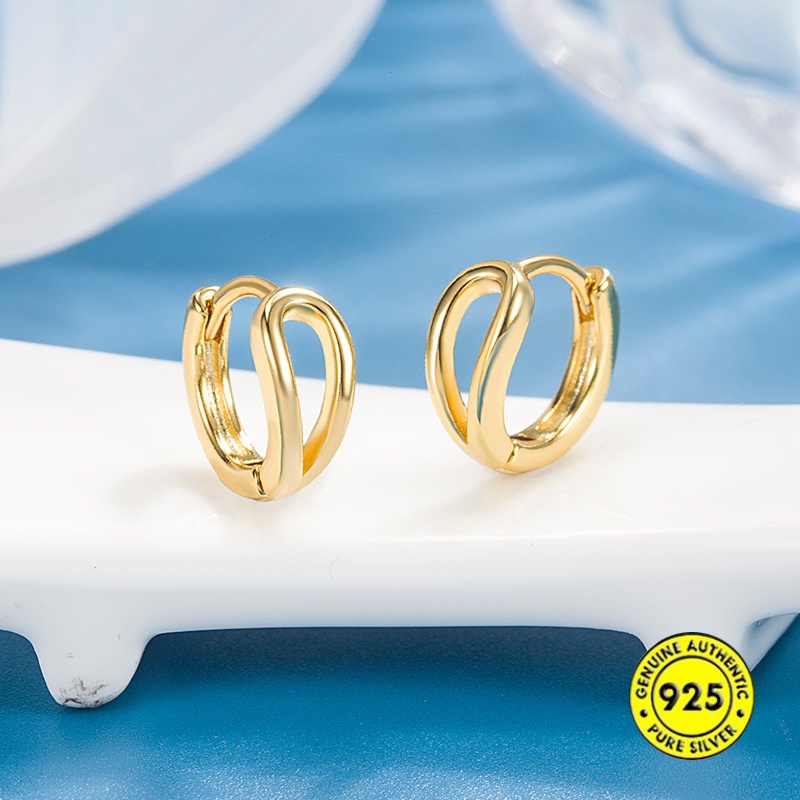 Khuyên Tai Dạng Kẹp Hình Giọt Nước Rỗng Đơn Giản Thời Trang Thu Đông U1435