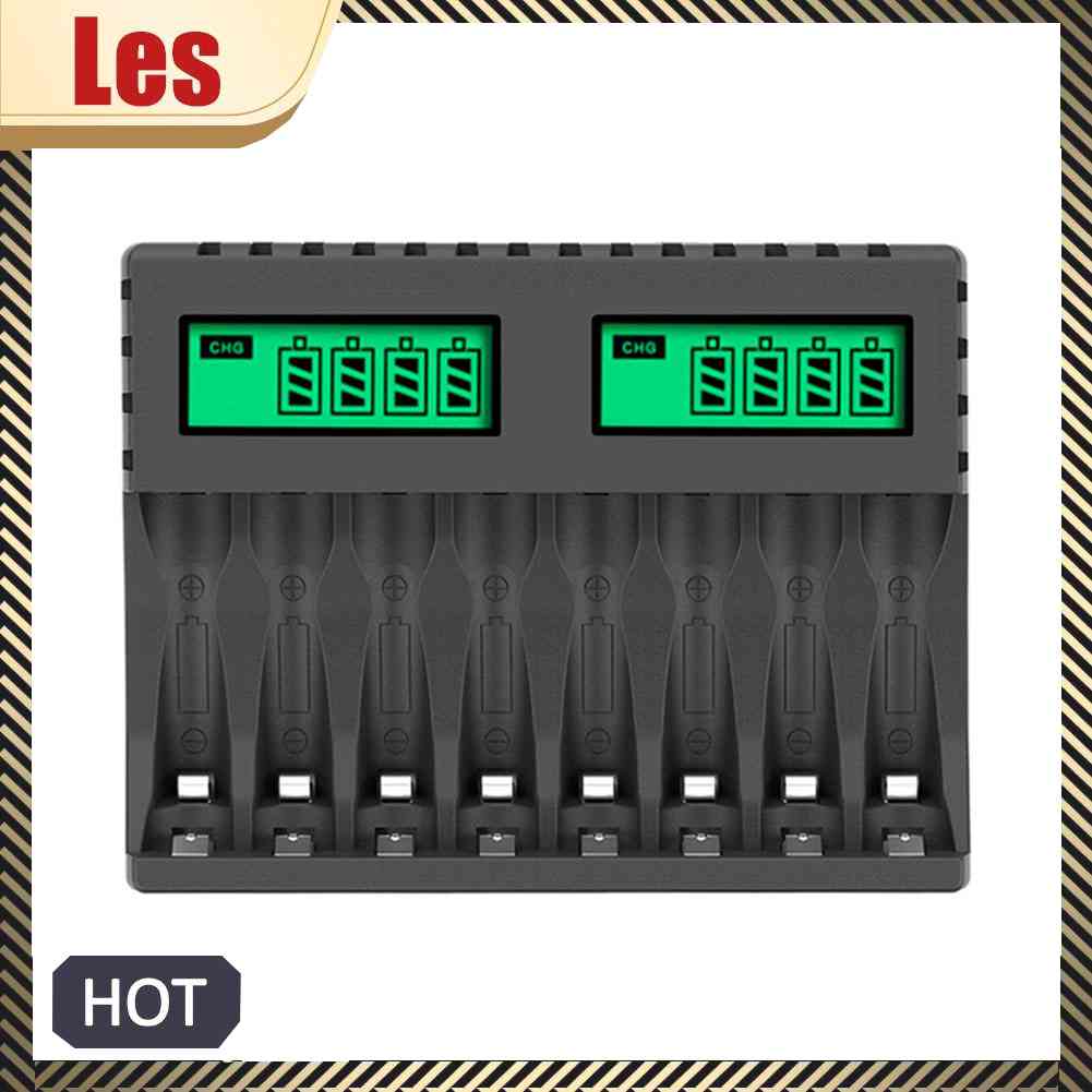 Bộ Sạc Pin Thông Minh 8 Ngăn DC 5V 2A Ni-MH / Ni-Cd AA AAA
