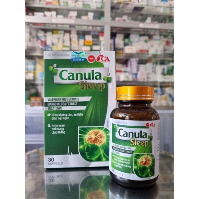 CANULA SLEEP Viên Uống Hỗ Trợ Sức Khỏe, Dưỡng Tâm - An Th ần - Giúp Ngủ Ngon, Giảm căng thẳng, stress, Hộp 30 Viên