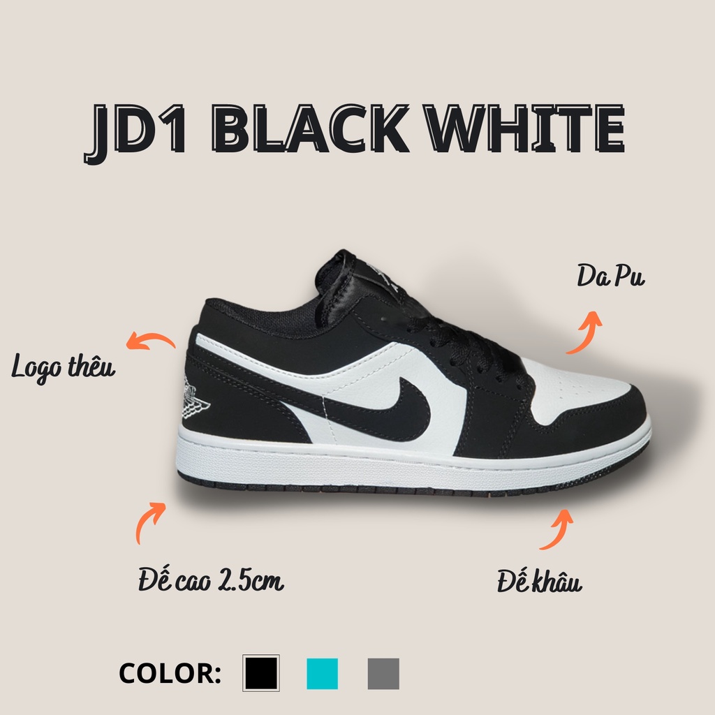 Giày Jordan Cổ Thấp Đen Trắng,Giày Thể Thao JD Panda Low