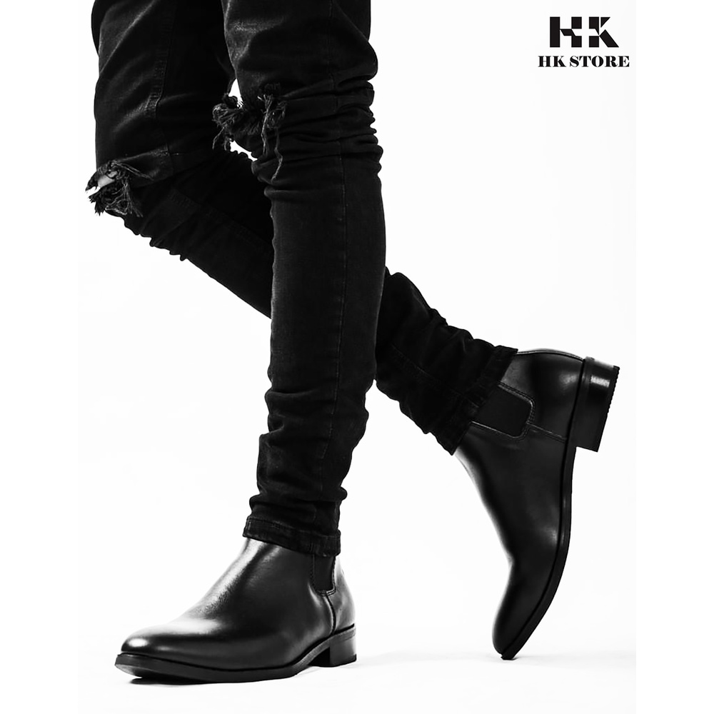 Giày CHELSEA BOOTS chính hãng HK.STORE Hàng cao cấp da bò thật 100% hot trend 2022 da mềm lót êm đi cực thoải mái.