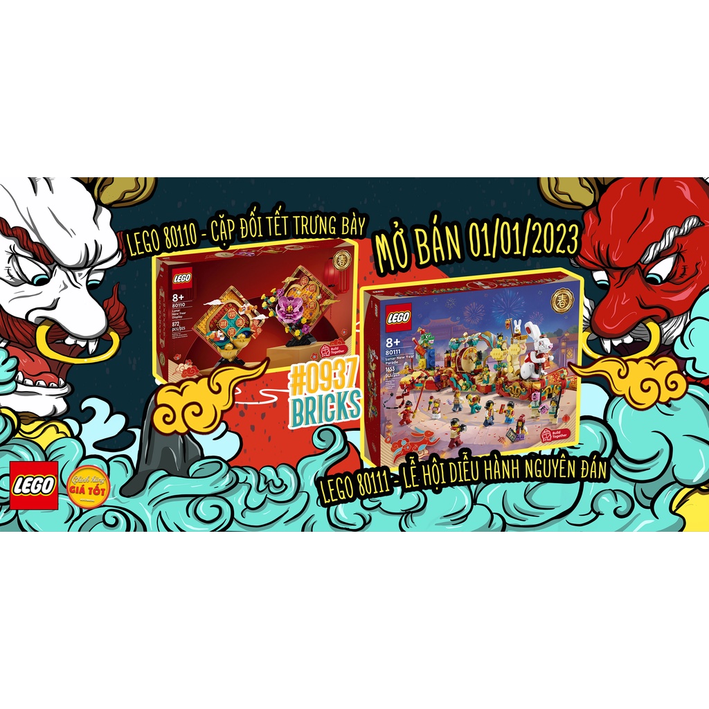 80110 LEGO TẾT 2023 LUNAR NEW YEAR DISPLAY CÂU ĐỐI TẾT TRƯNG BÀY