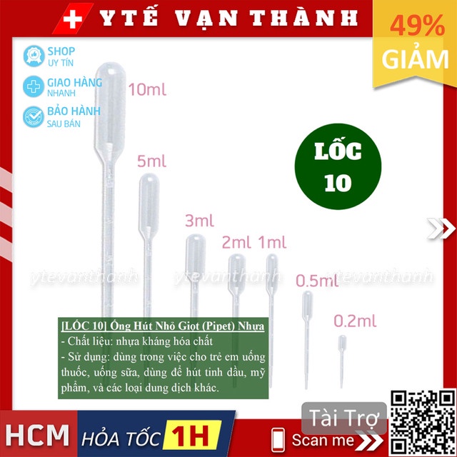 Ống Hút Nhỏ Giọt (Pipet) Nhựa | 0.2ml, 0.5ml, 1ml, 2ml, 3ml, 5ml, 10ml -VT0263